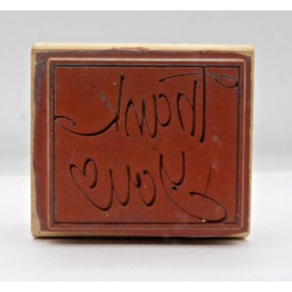 Stamp  "Thank You" Stampin' Up! ©2000  2½" x 2¼" Reverse Print - Picture 2 of 4